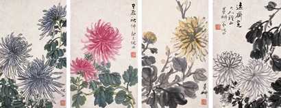 倪墨畊 甲辰（1904年）作 花卉 册页